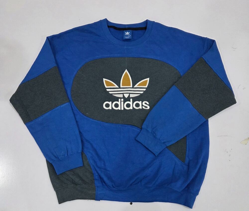 Vintage Adidas Reworked Sweatshirt – Unique Upcycled Panelled Jumper – Size XL